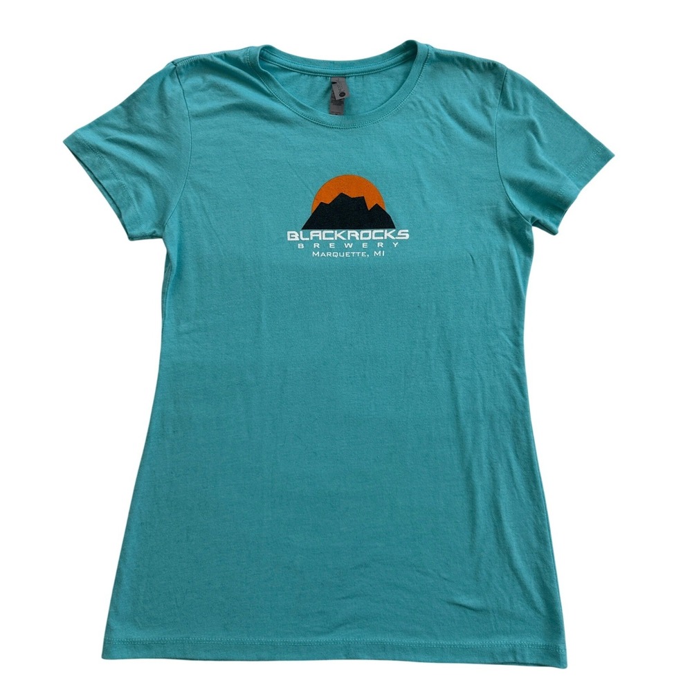 Next Level Blackrocks Brewery Marquette MI T-Shirt Women M Turquoise Excellent